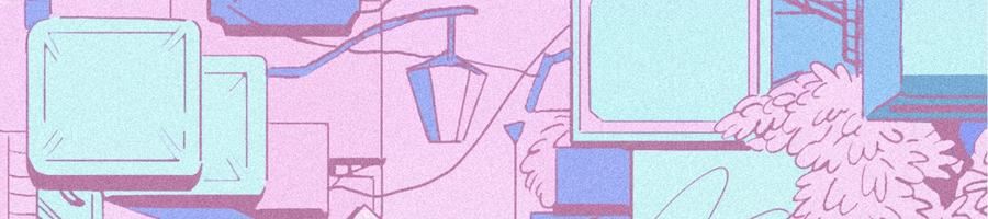 pastel anime cityscape